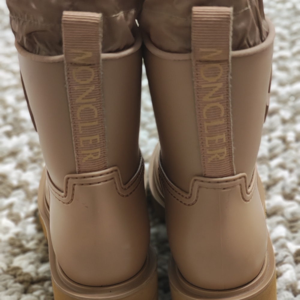 Moncler Brown Rain Boots Lug Sole Size 38 Made in Italy - Picture 4 of 9